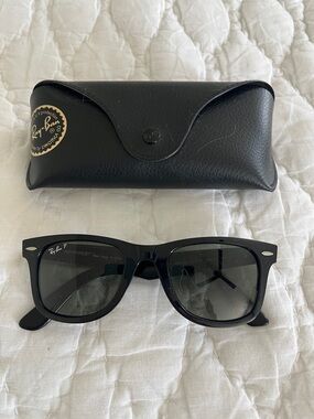 Ray-Ban Black Wayfarer Sunglasses with Dark Lenses